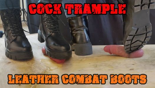 Crushing His Cock In Combat Boots Black Leather Cbt Bootjob With